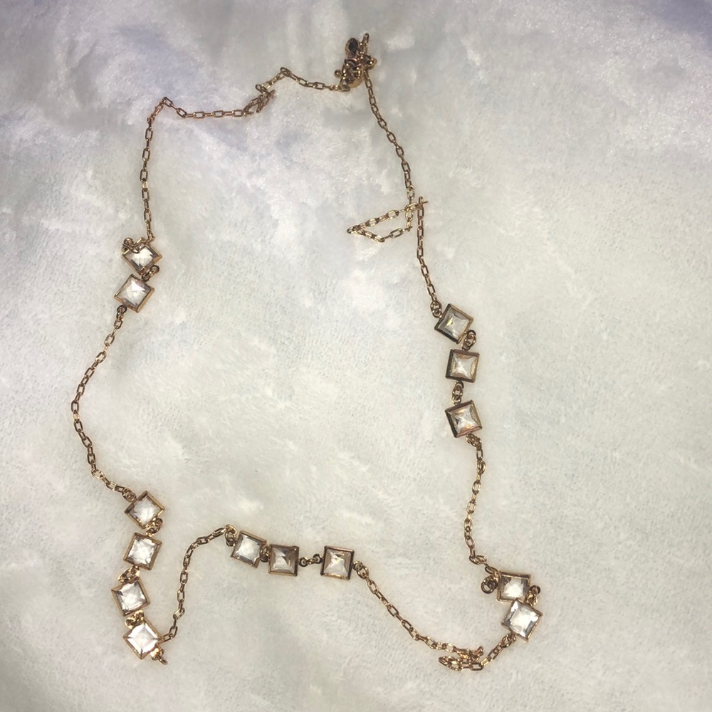 J. Crew Square Crystal Necklace